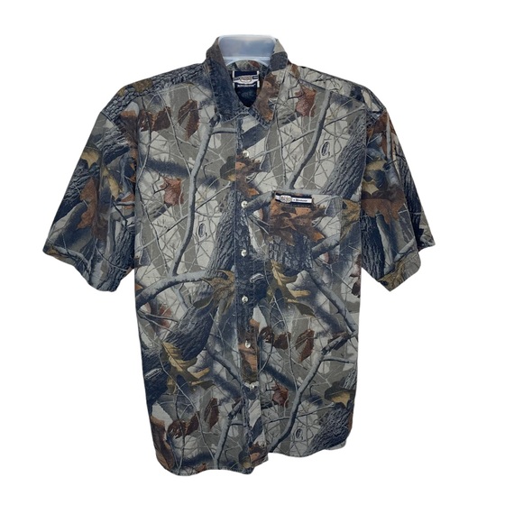 Winchester Other - Winchester Shirt Men's Large Green Camouflage Hunting Short Sleeve Button Up